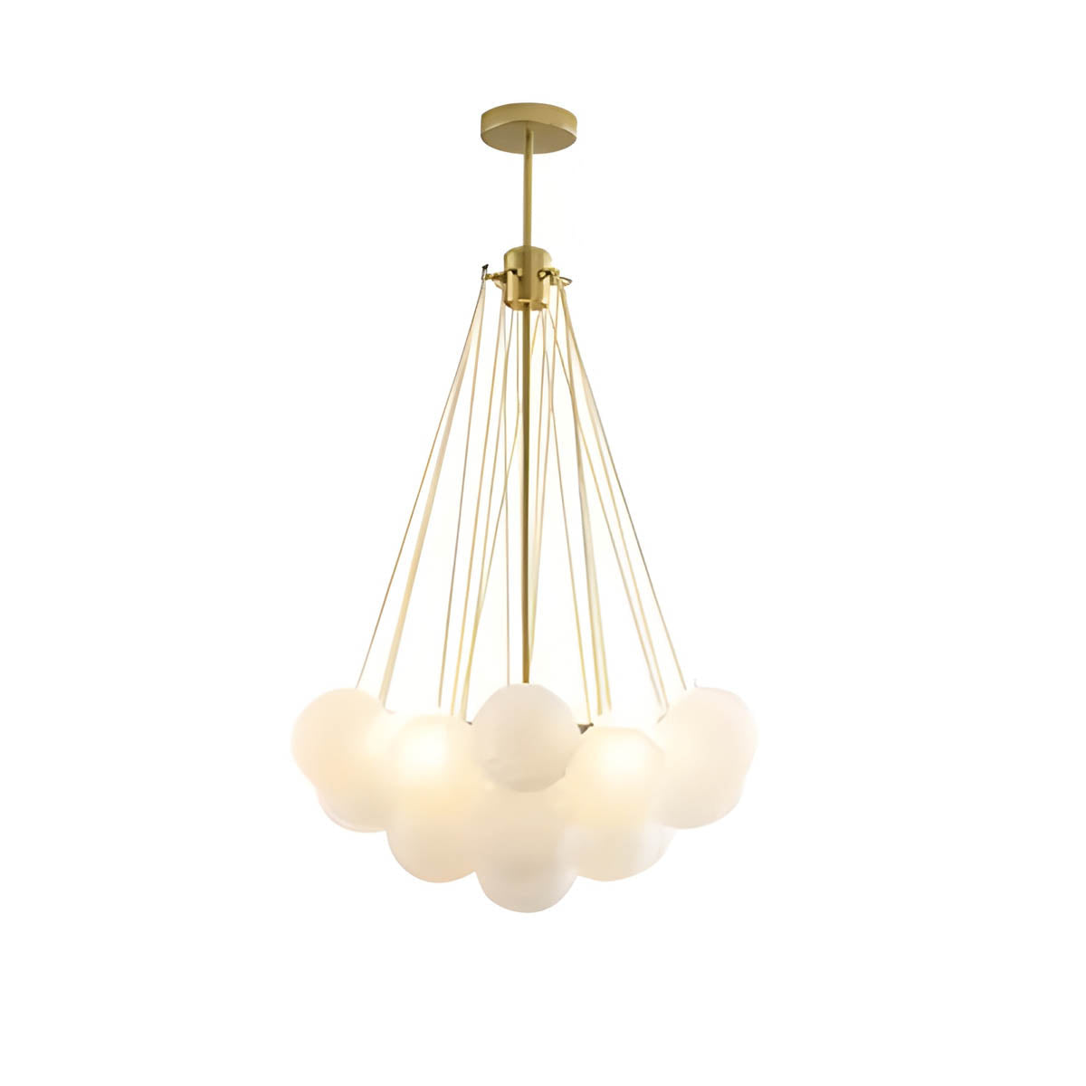 37-Head Glass Globe Cluster Pendant 80 cm