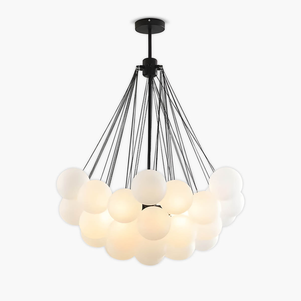 37-Head Glass Globe Cluster Pendant 80 cm