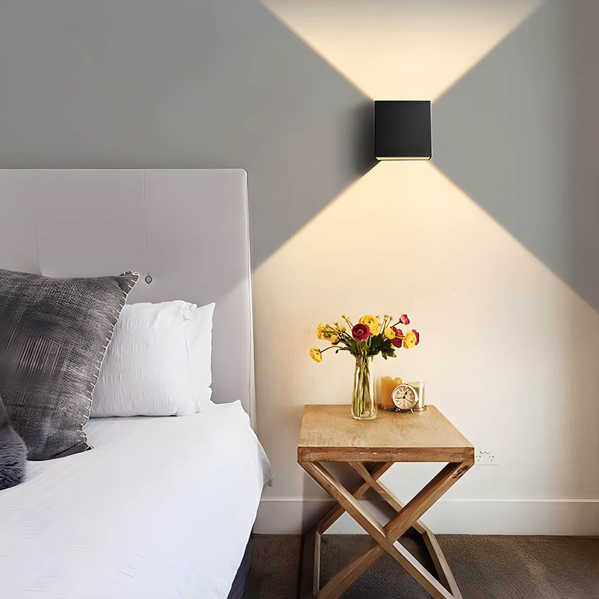 IP65 Cube Wall Light in Aluminum & Brushed Stainless Steel