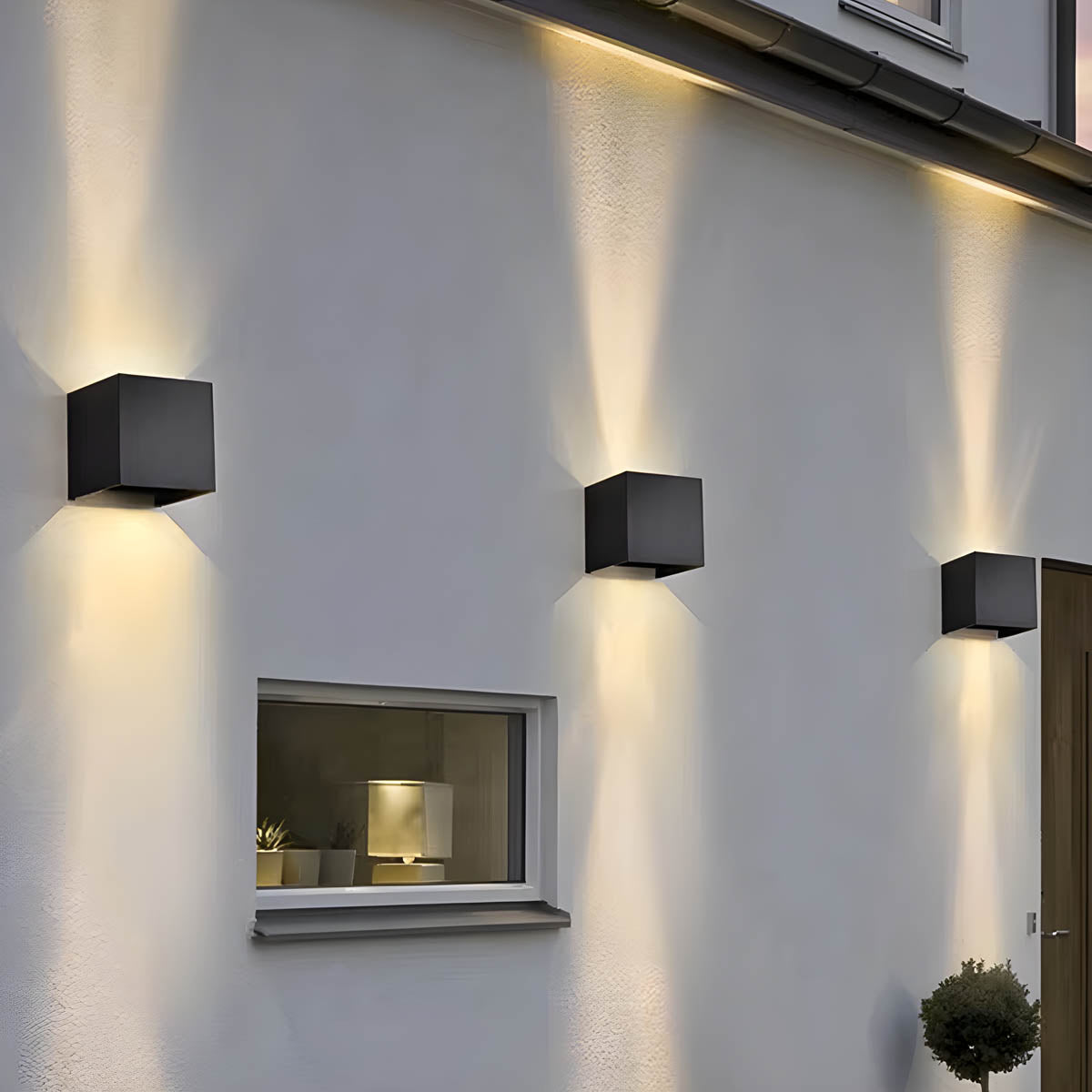 IP65 Cube Wall Light in Aluminum & Brushed Stainless Steel