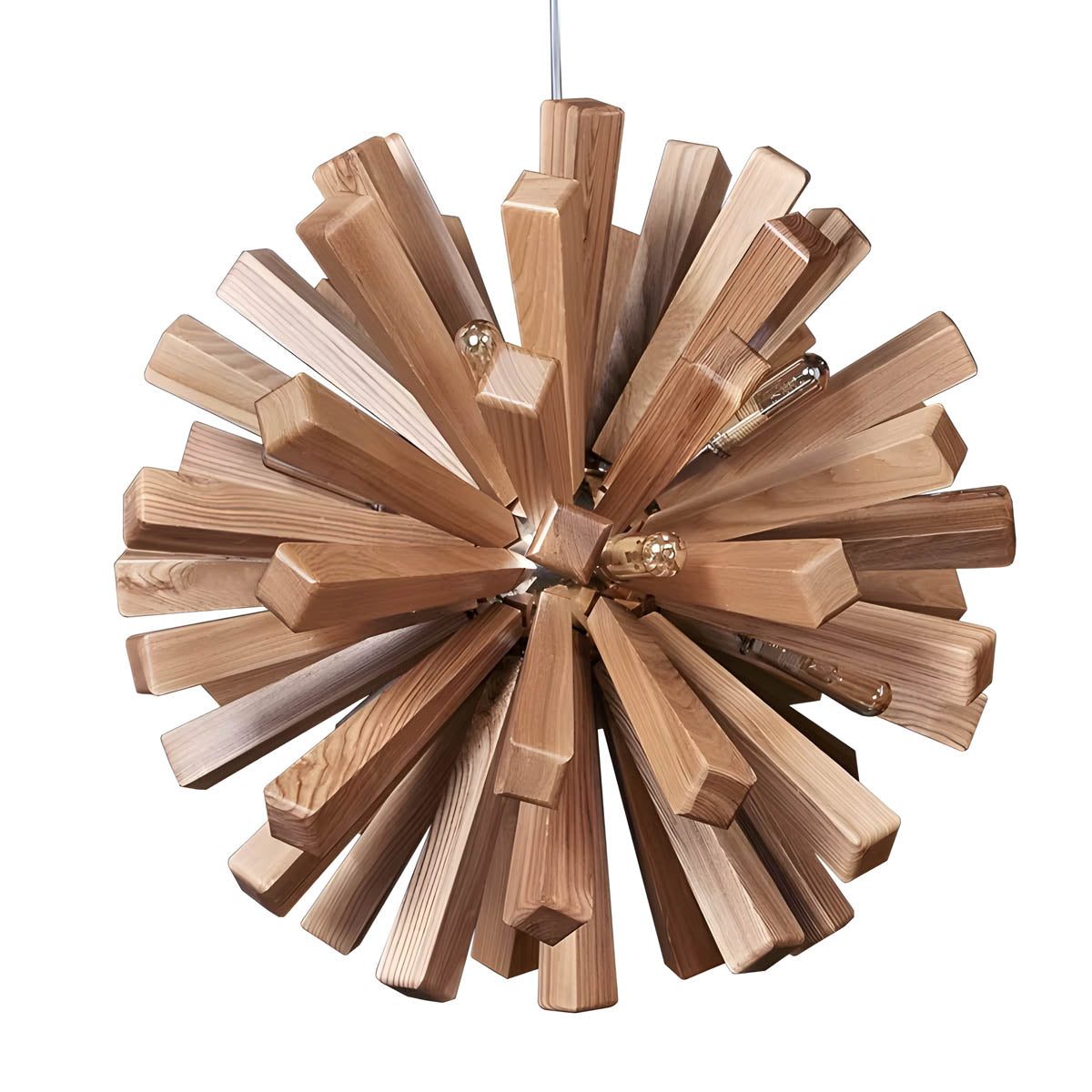 Starburst Wooden Slat Pendant Light