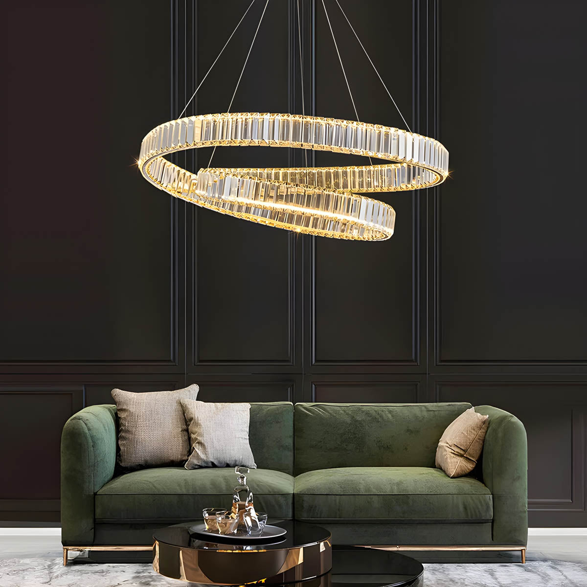 Crystal & Stainless Steel Round, Linear & Wall Light Collection