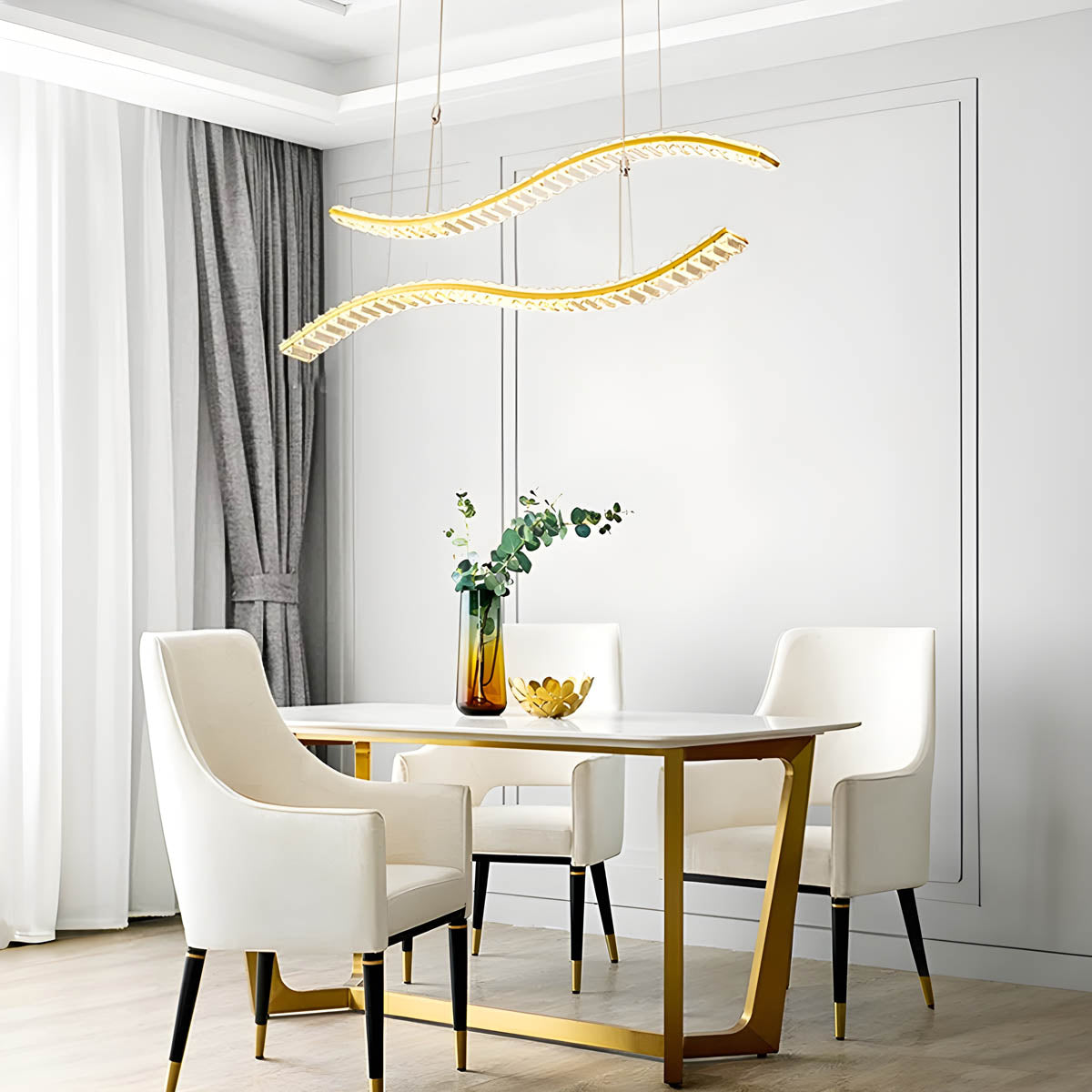 Crystal & Stainless Steel Round, Linear & Wall Light Collection