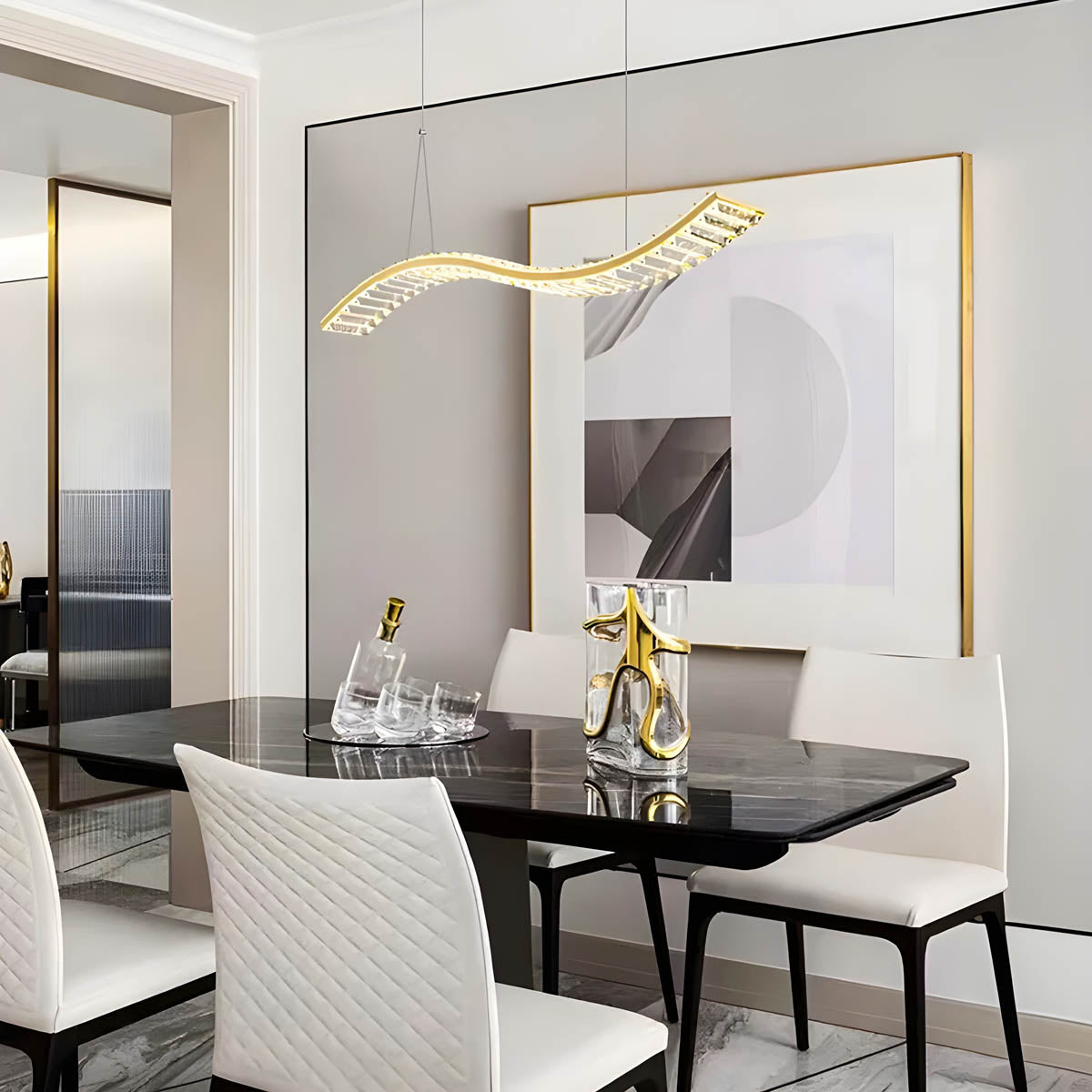 Crystal & Stainless Steel Round, Linear & Wall Light Collection