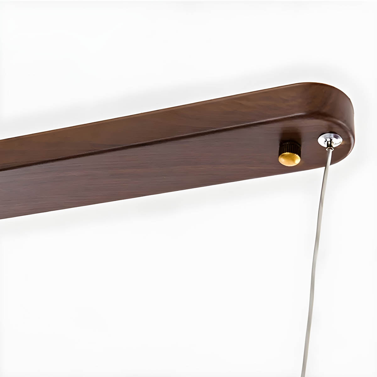 Walnut & Copper Bar LED Semi-Flush Ceiling Light