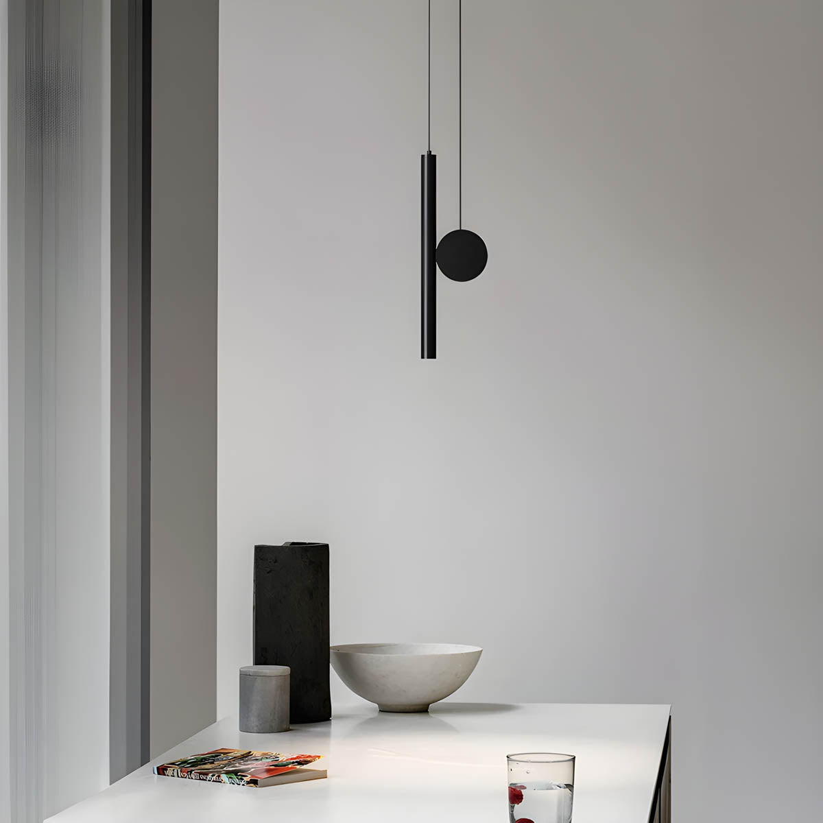 Minimalist aluminium pendant light LED, 30×3 cm