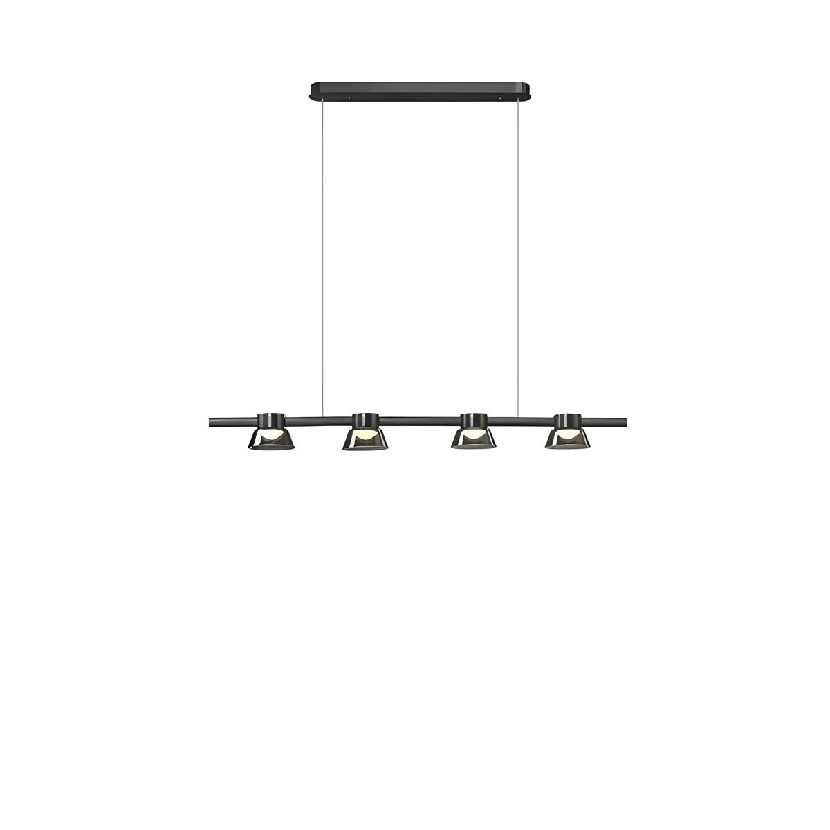 Textured smoky-glass chandelier, multi-arm LED fixture
