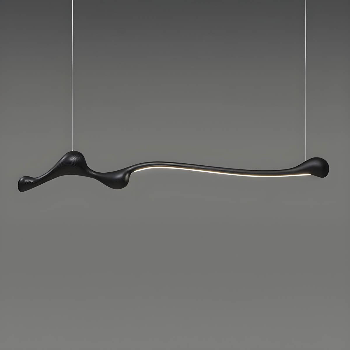 Wood & PVC LED Pendant Light FRAN, 150 cm Statement Suspension