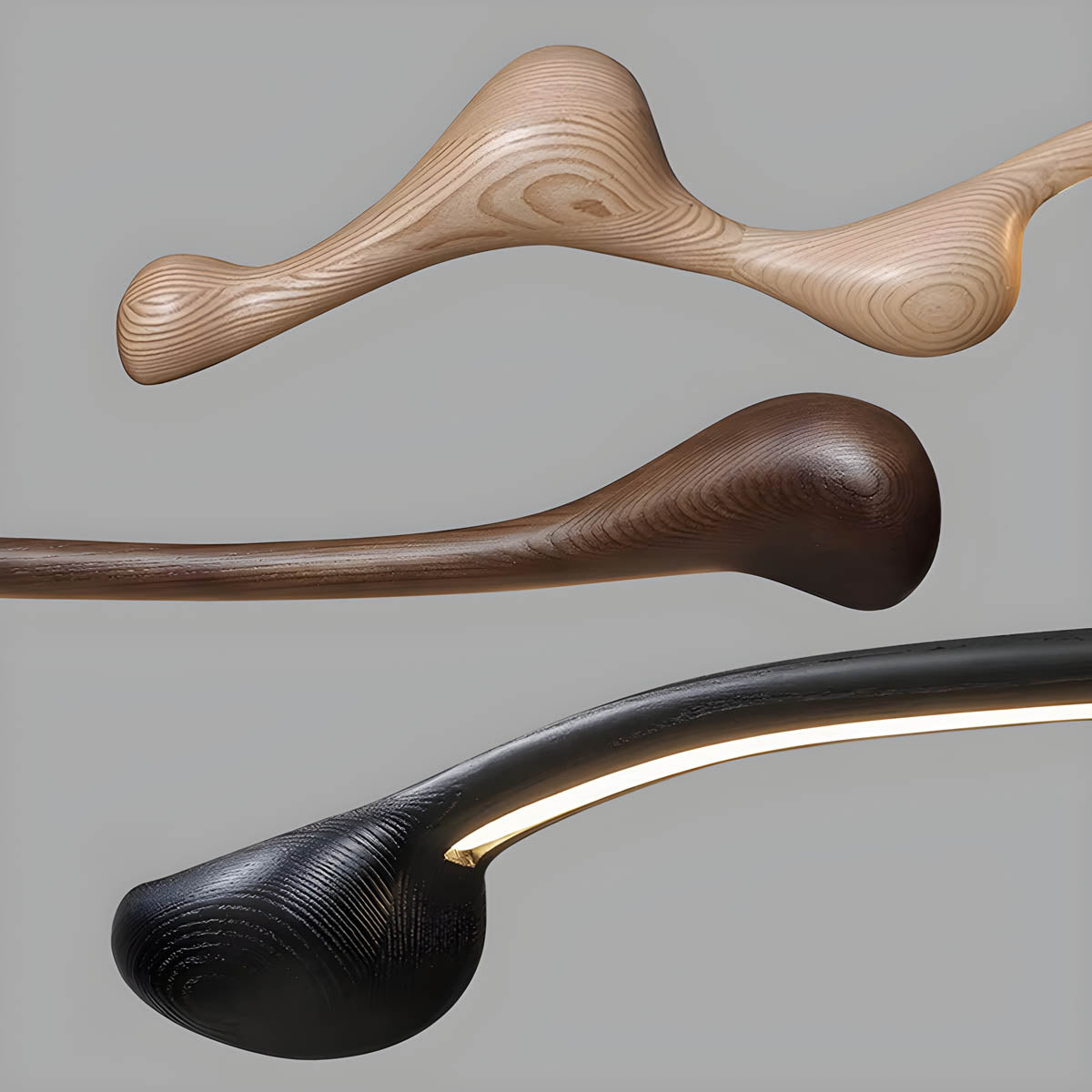 Wood & PVC LED Pendant Light FRAN, 150 cm Statement Suspension