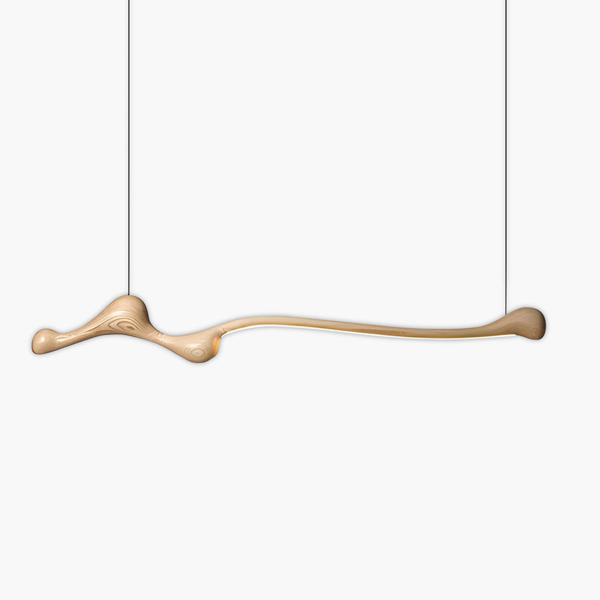 Wood & PVC LED Pendant Light FRAN, 150 cm Statement Suspension