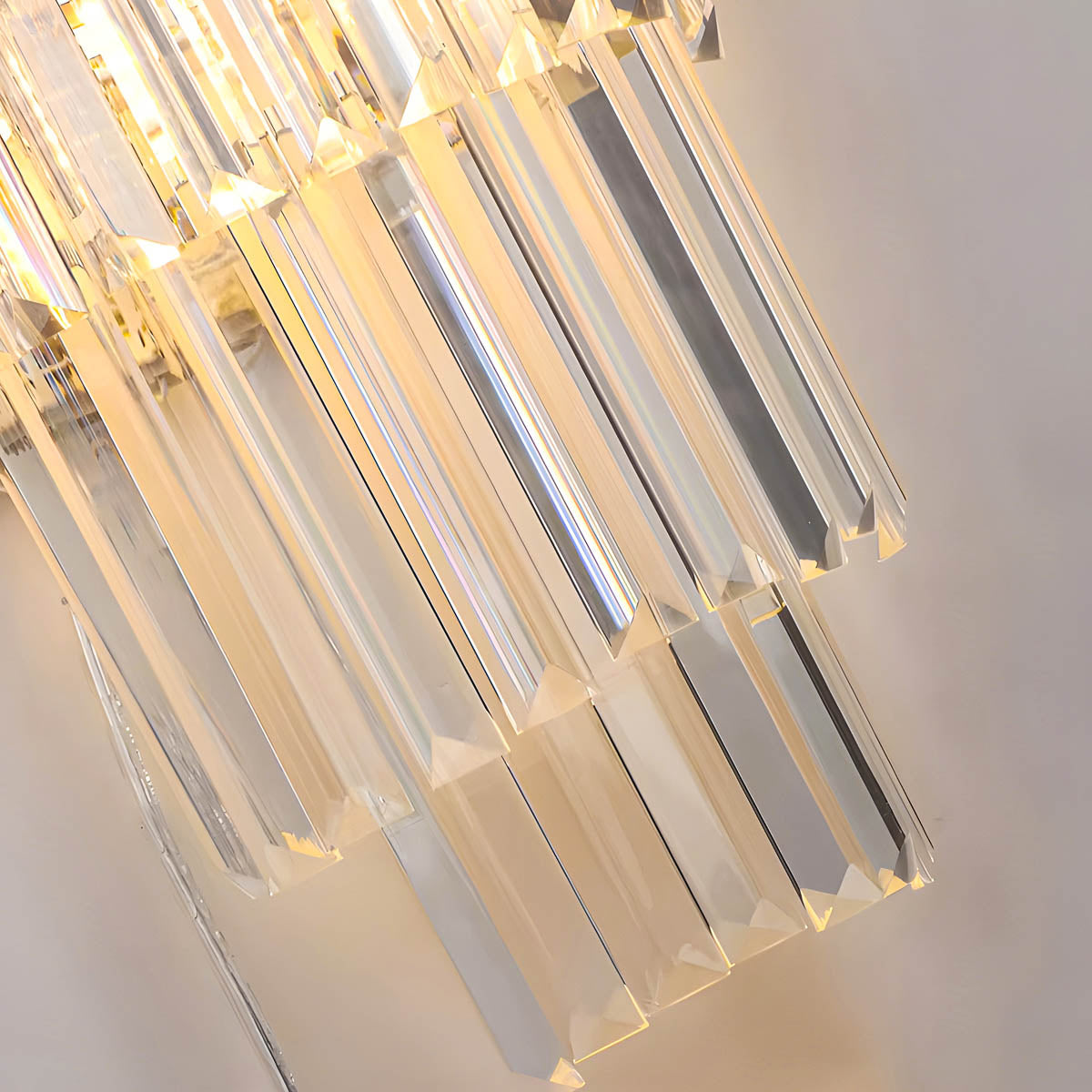 Freya Stainless Steel & K9 Crystal Wall Lamp with E14 Bulb