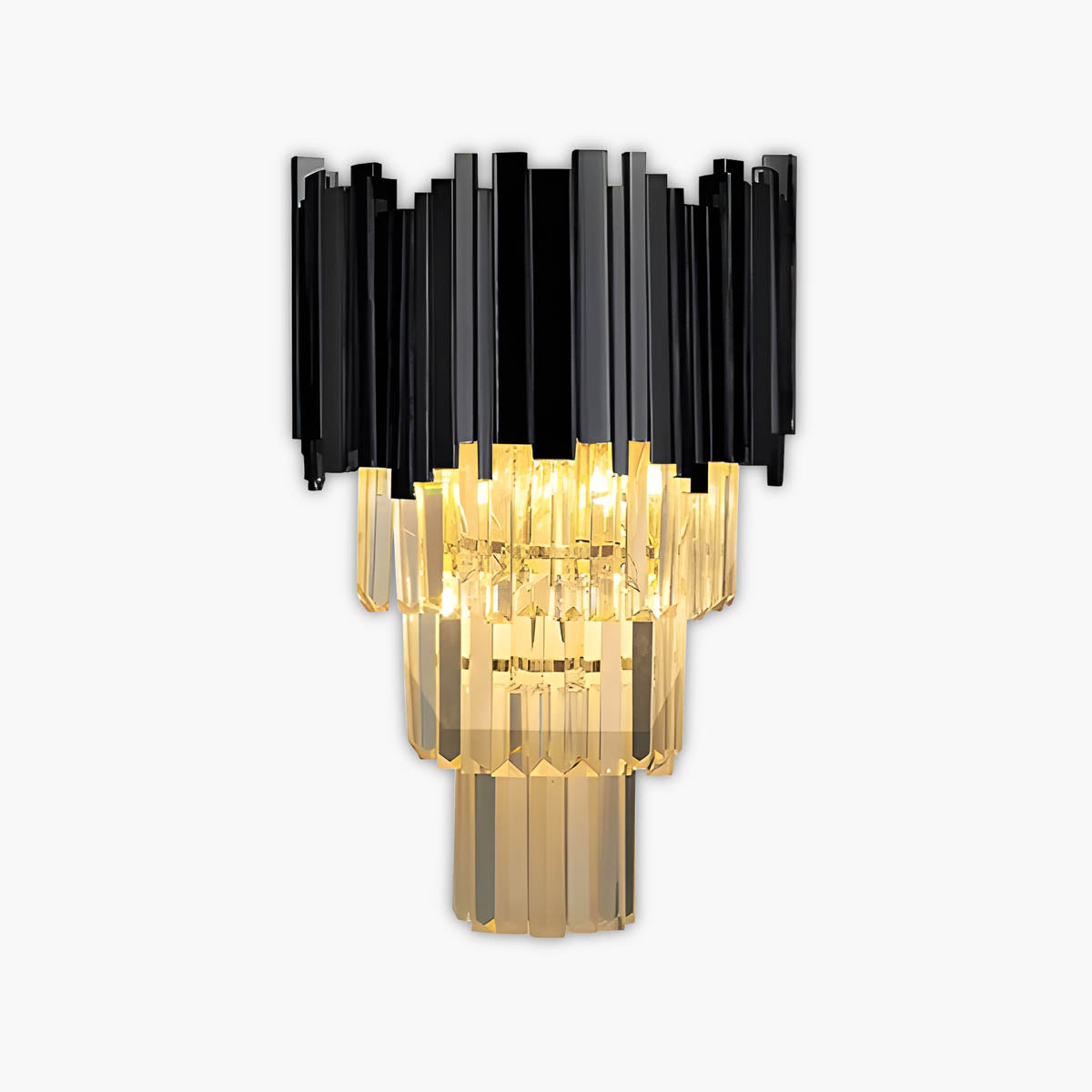 Freya Stainless Steel & K9 Crystal Wall Lamp with E14 Bulb