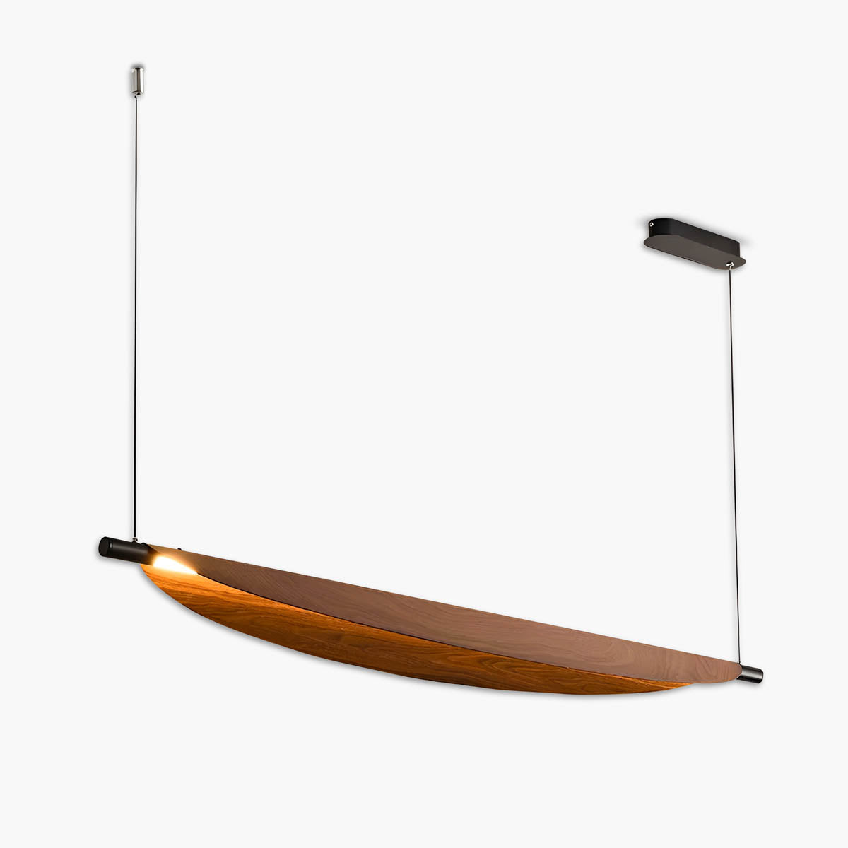 Wood & Iron “Fune” Wall or Pendant Lamp — Minimalist Nature-Inspired Lighting