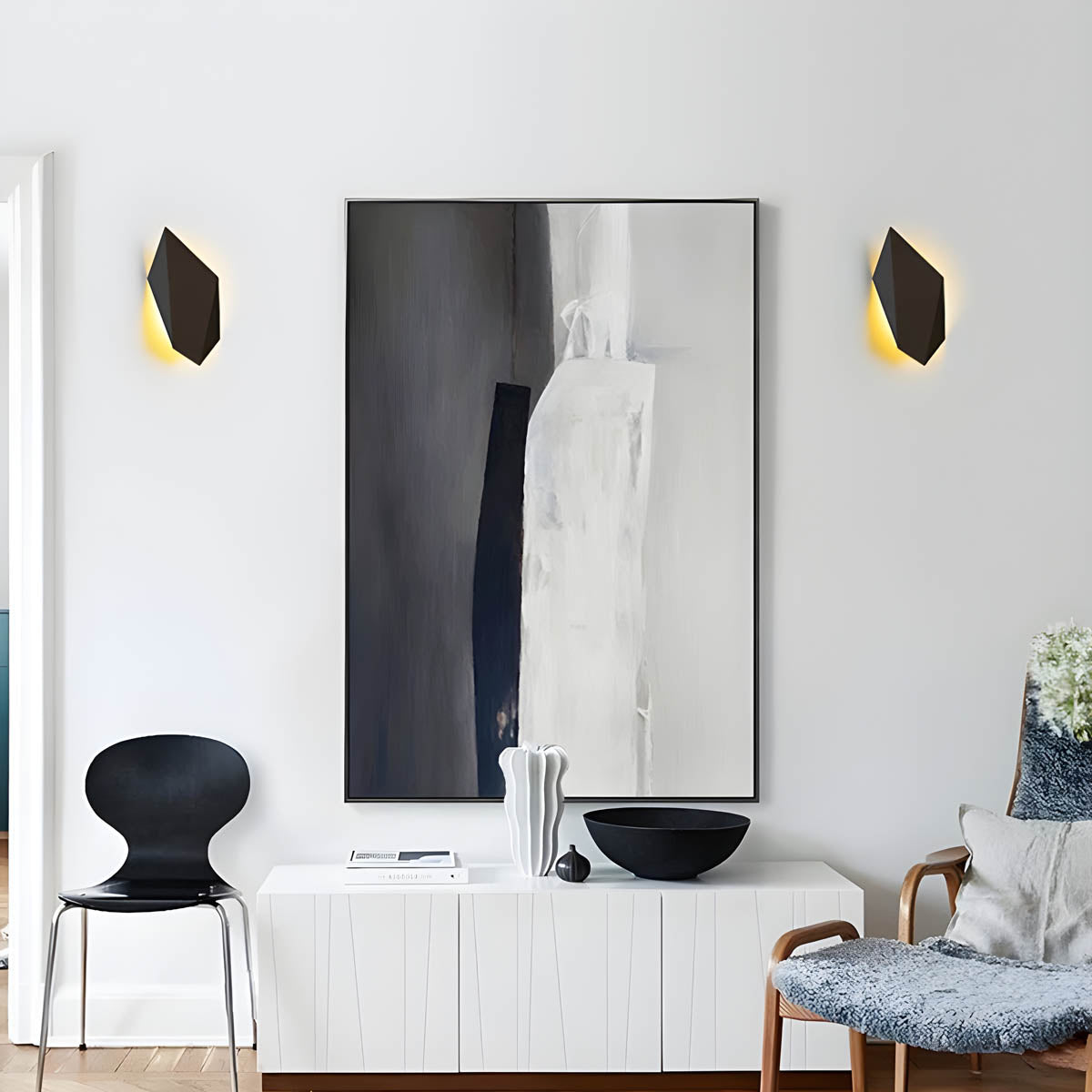Aluminium up-down geometric wall light