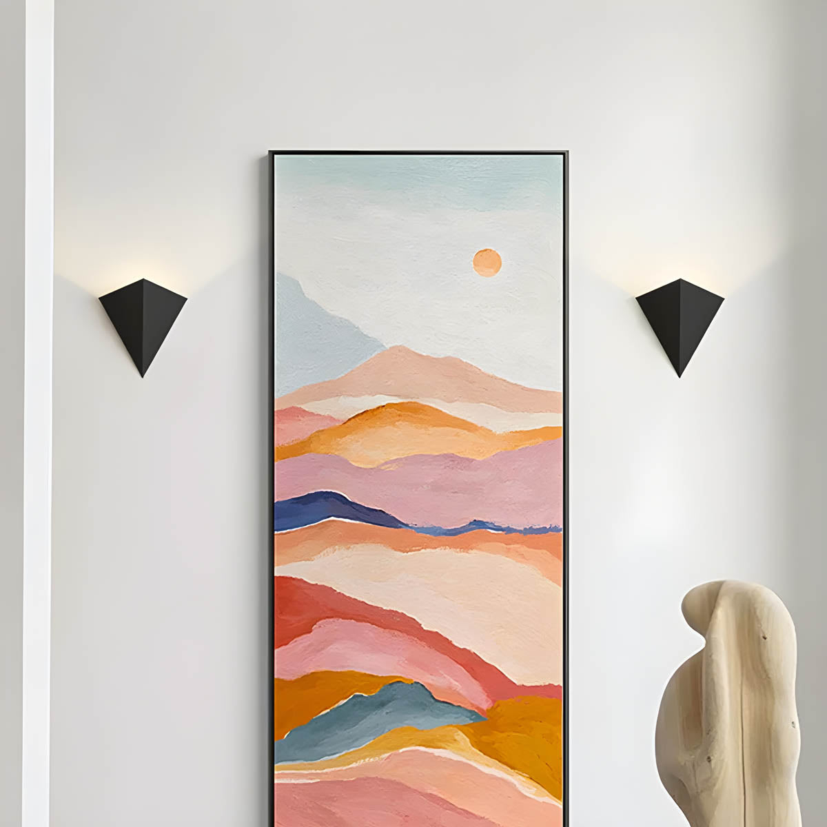 Aluminium up-down geometric wall light