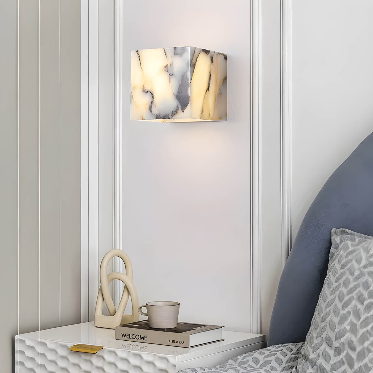 Natural Stone Cube LED Wall Light