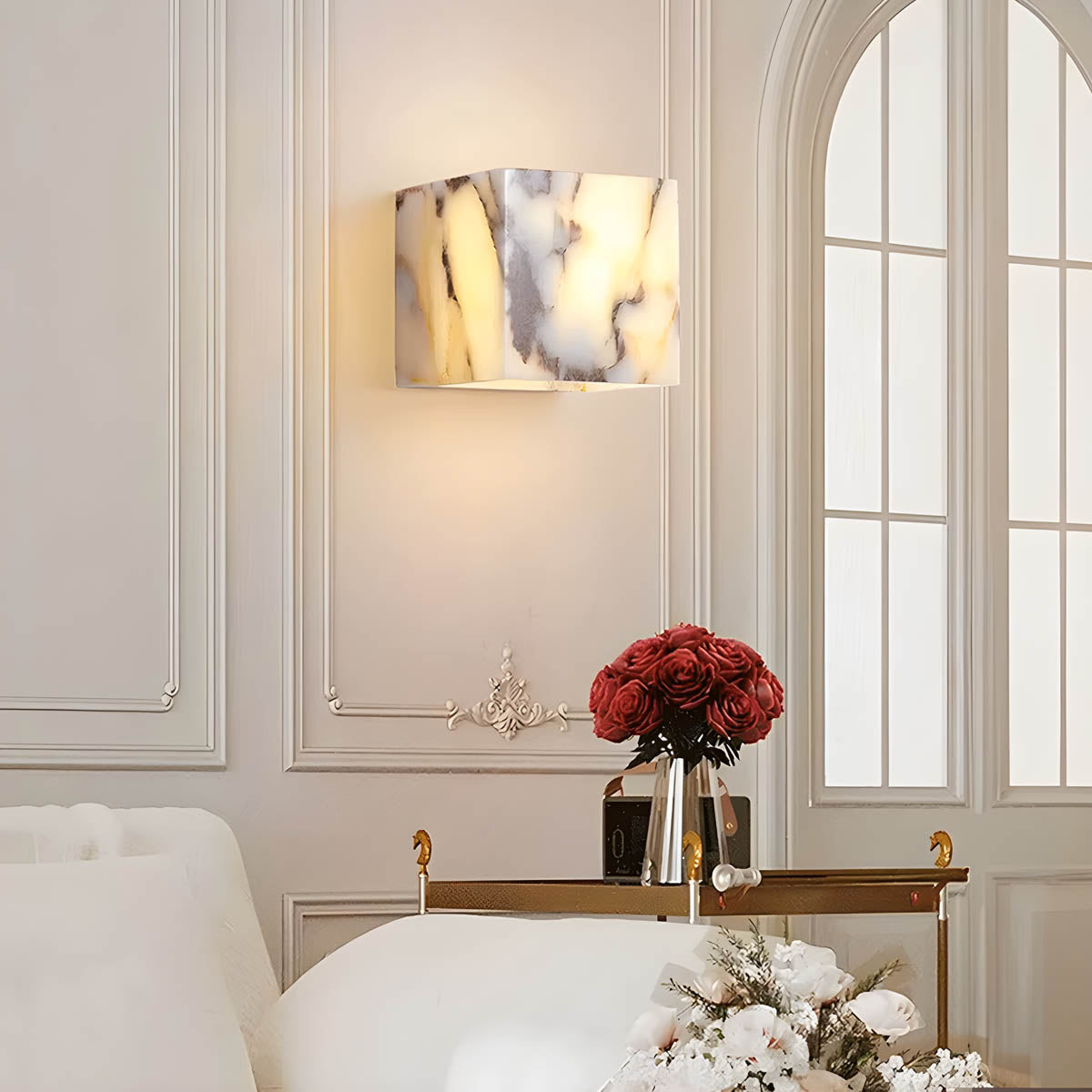 Natural Stone Cube LED Wall Light