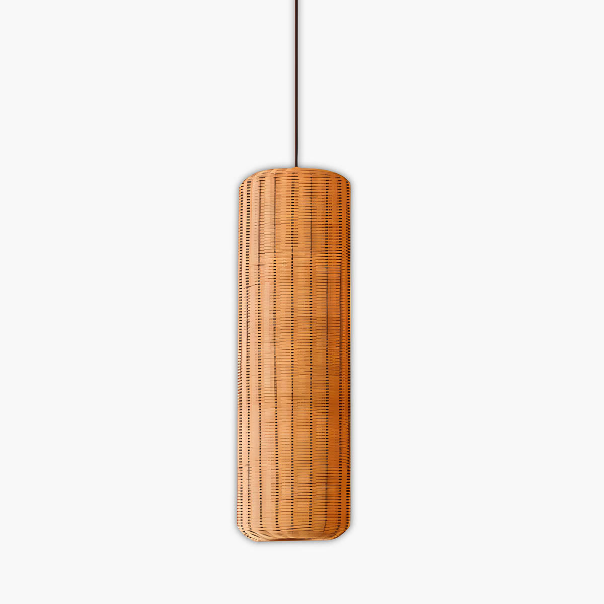 Large rattan & iron pendant light, 100-120 cm