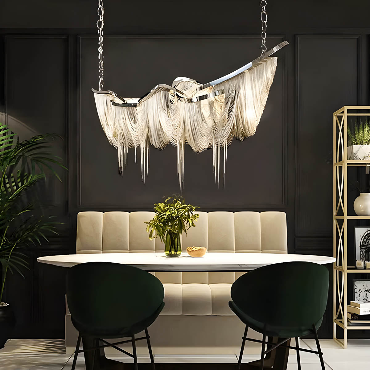 Pendant Light with Aluminium Tassels E14 120-160 cm