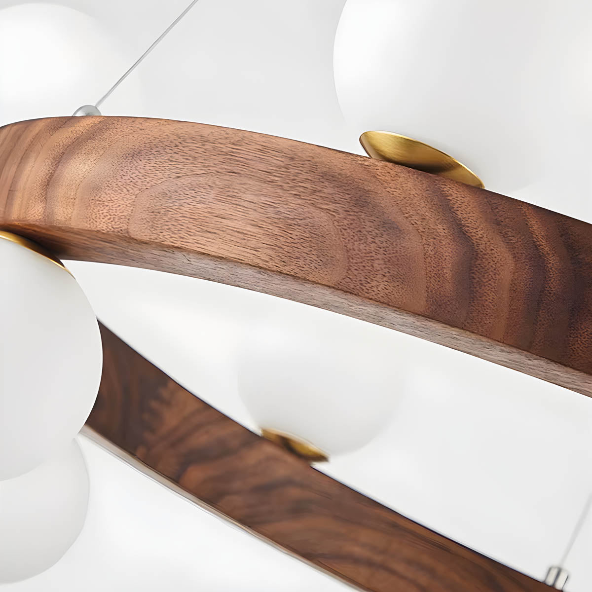 Wood & Glass Orb Chandelier G9 40-80 cm