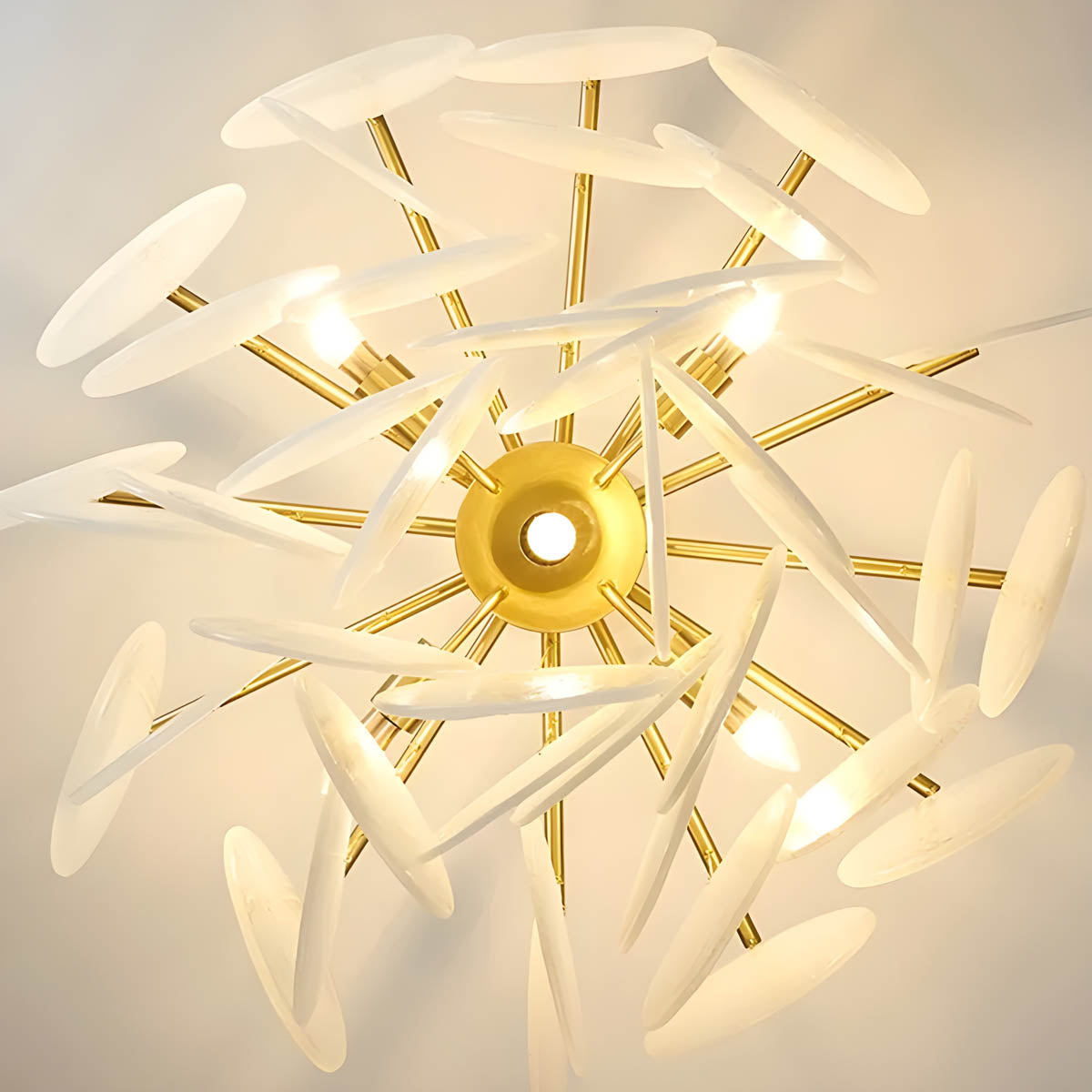 Semi-flush Ceiling Light with Diamond-effect Glass Shade