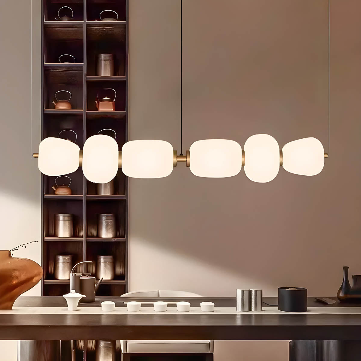 Acrylic & Metal 105 cm Semi-Flush Linear LED Lamp
