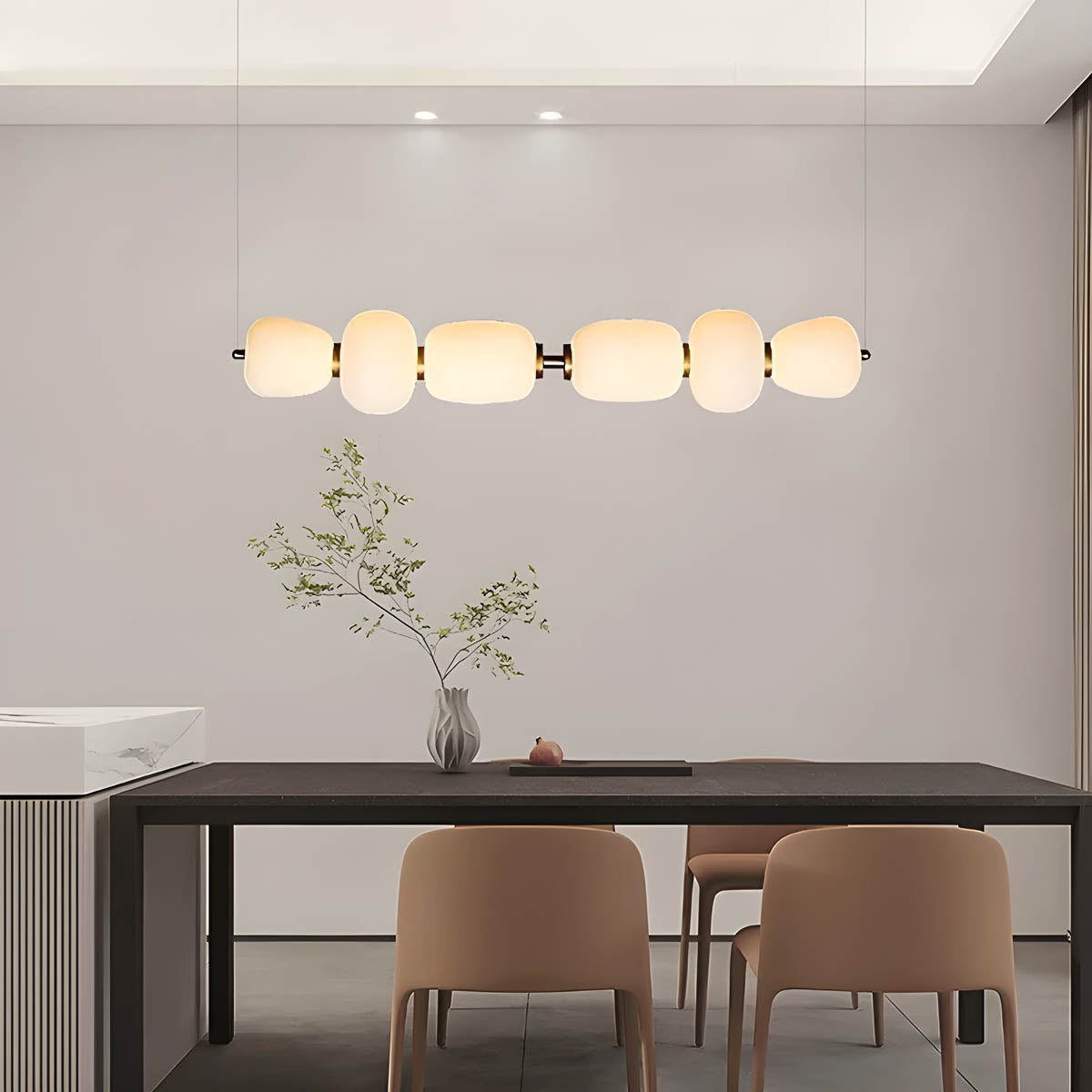 Acrylic & Metal 105 cm Semi-Flush Linear LED Lamp