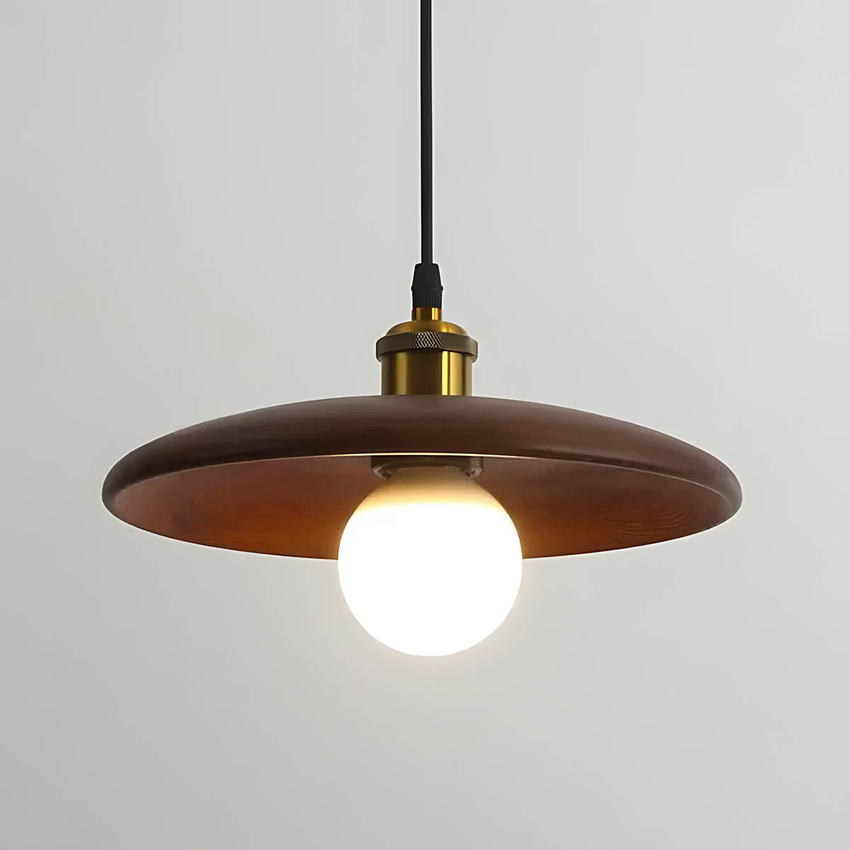 Wood saucer pendant light LED E27, Ø 18 / 28 cm