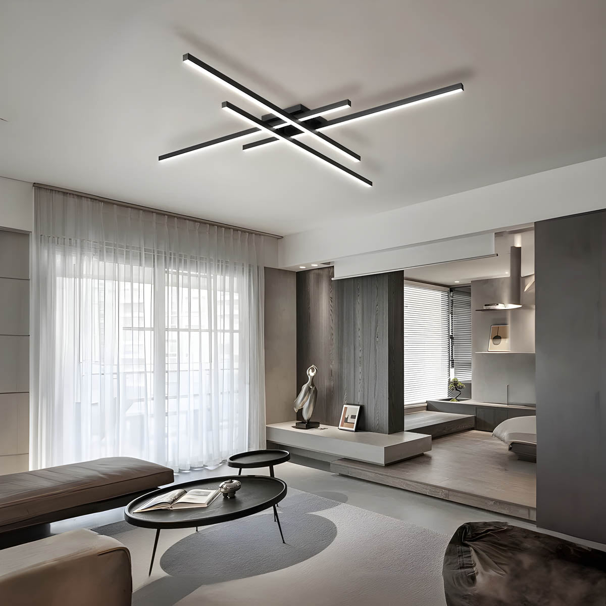 Aluminium & acrylic surface-mount LED ceiling light