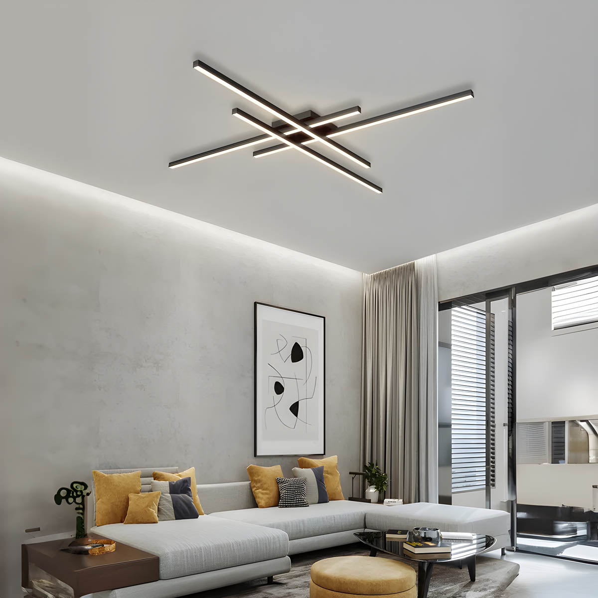 Aluminium & acrylic surface-mount LED ceiling light