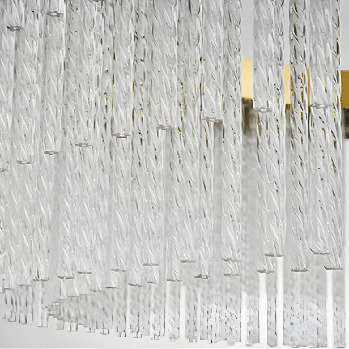 Crystal chandelier with stainless steel frame