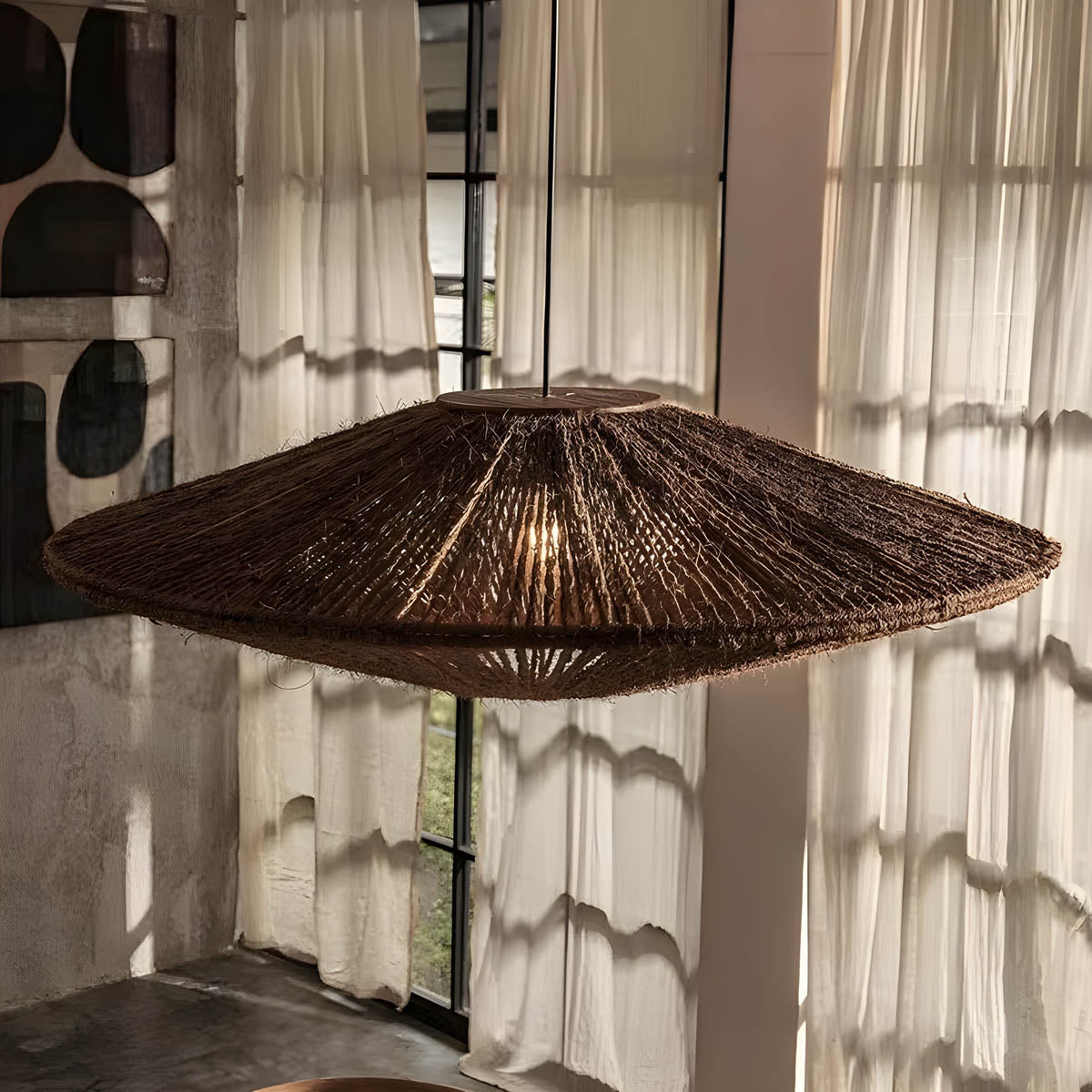Hand-Knitted Rattan Pendant Light LED