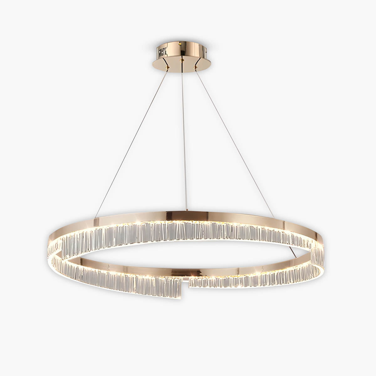 Ring LED Aluminium & Acrylic Chandelier 40 cm Tricolour Dimmable