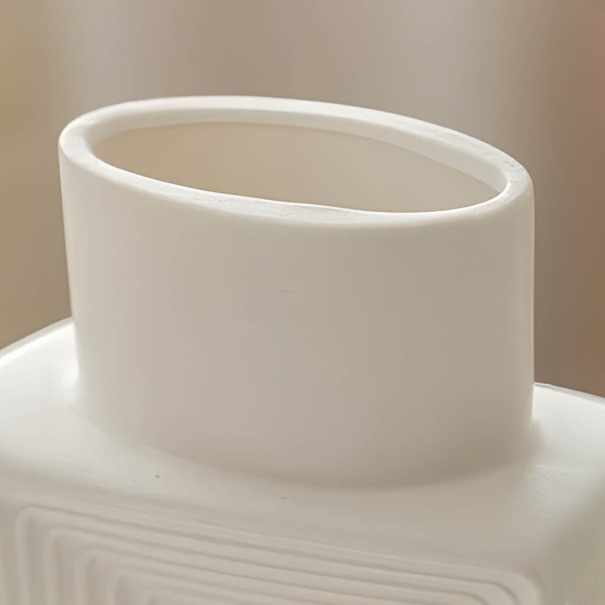 Minimalist Square Ceramic Vase, White & Porcelain — Geometric Home Accent