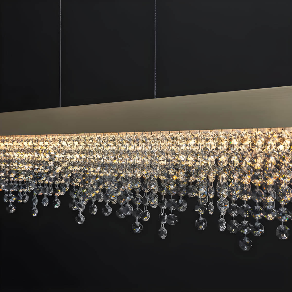 Crystal & Stainless Steel Flush Mount Ceiling Light