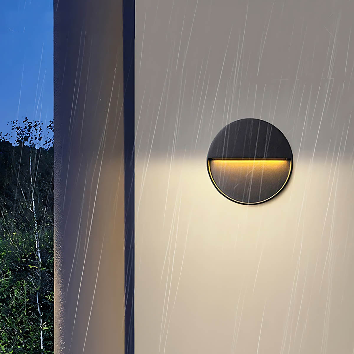 Aluminium & borosilicate glass outdoor wall light