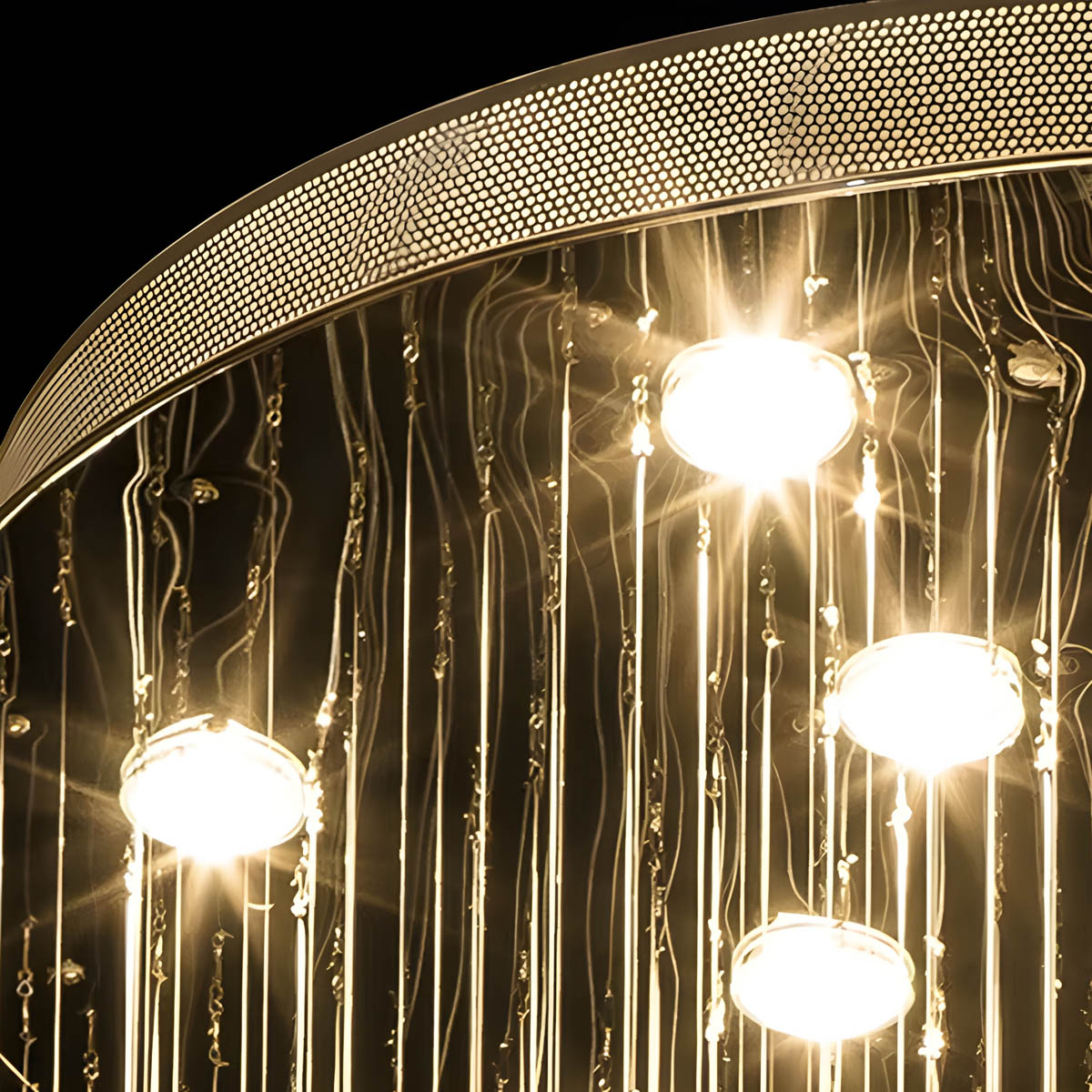 Crystal Chandelier with Stainless Steel Frame and K9 Crystals, 40–300 cm