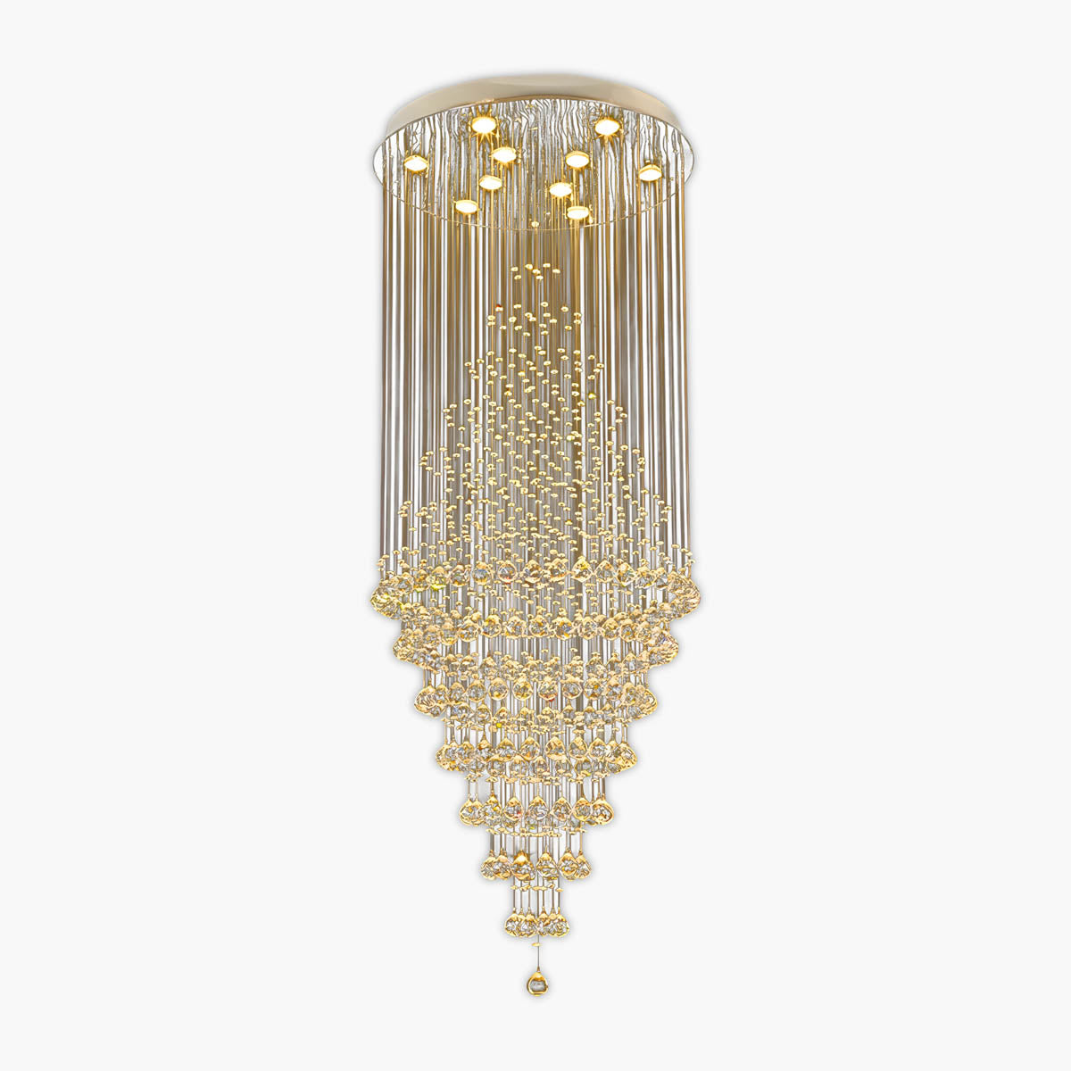 Crystal Chandelier with Stainless Steel Frame and K9 Crystals, 40–300 cm