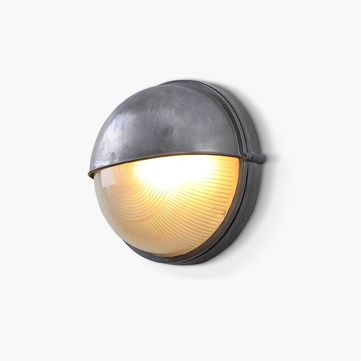 Aluminium & borosilicate glass outdoor wall light