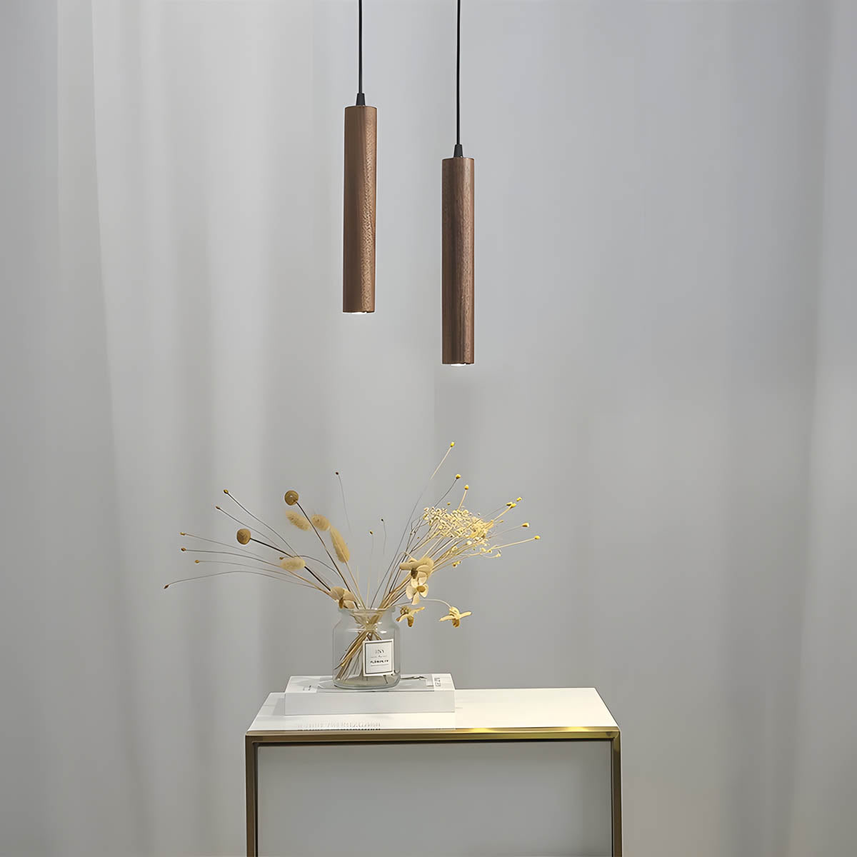 Wooden Multi-Head Pendant Light GU10 LED, 1 or 3 Heads, 30cm Length
