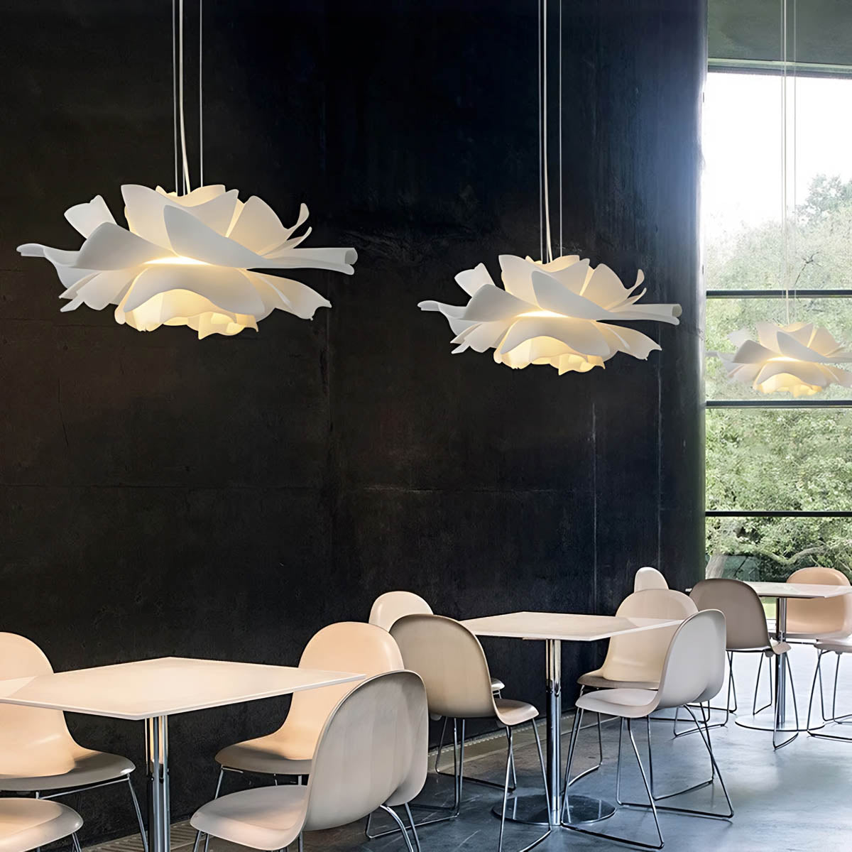 Acrylic flower pendant light – soft sculptural design