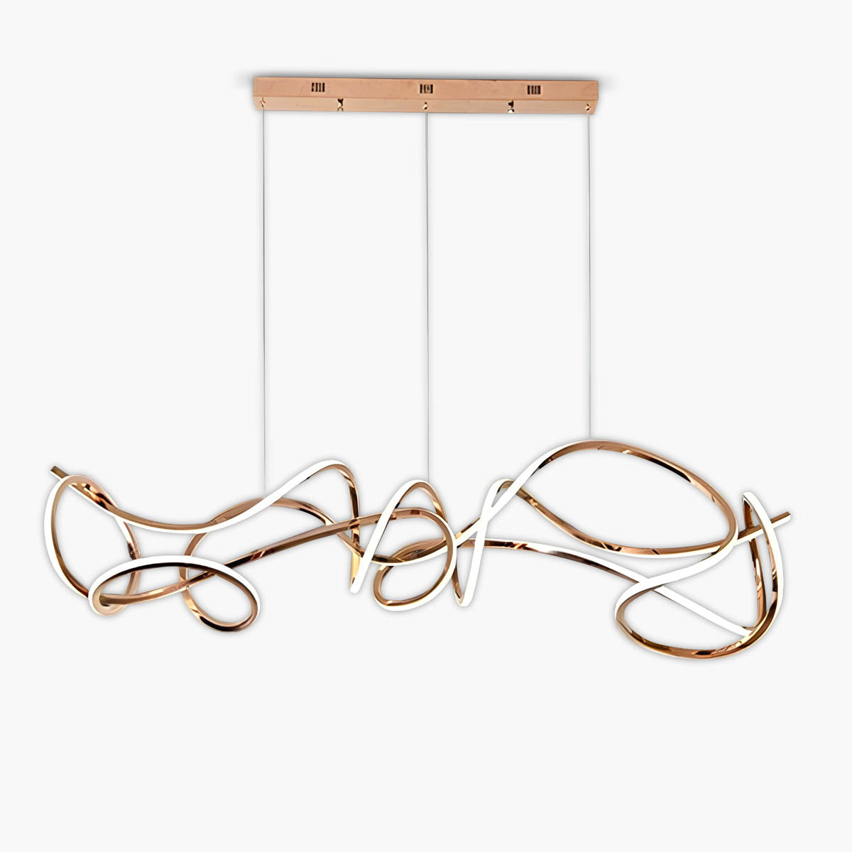 Sculptural Wave Acrylic & Metal LED Chandelier