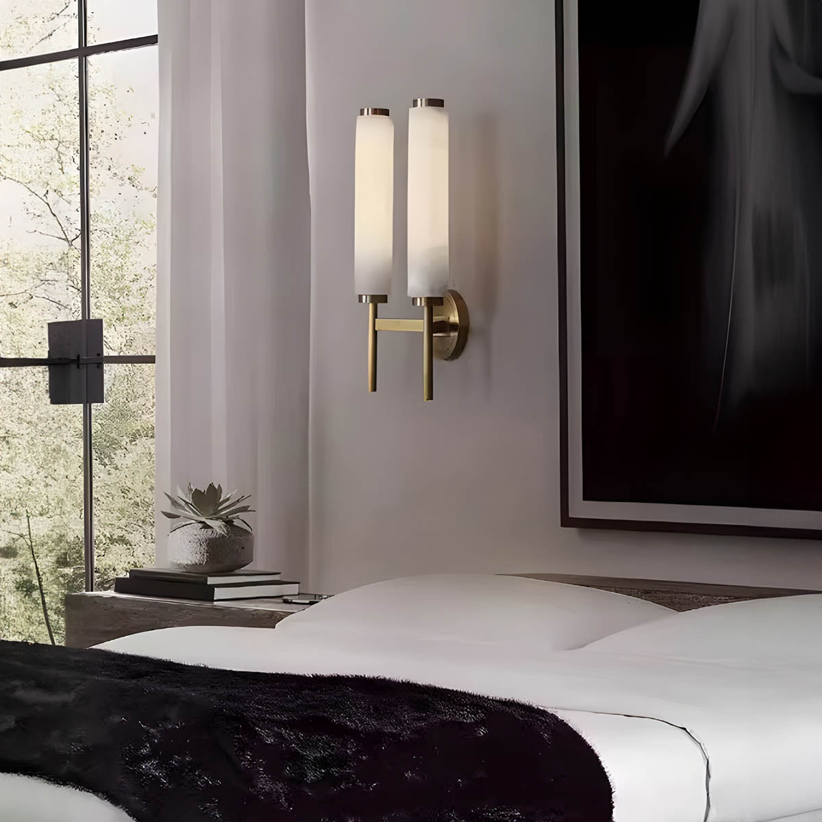 Marble & copper wall light E14 LED