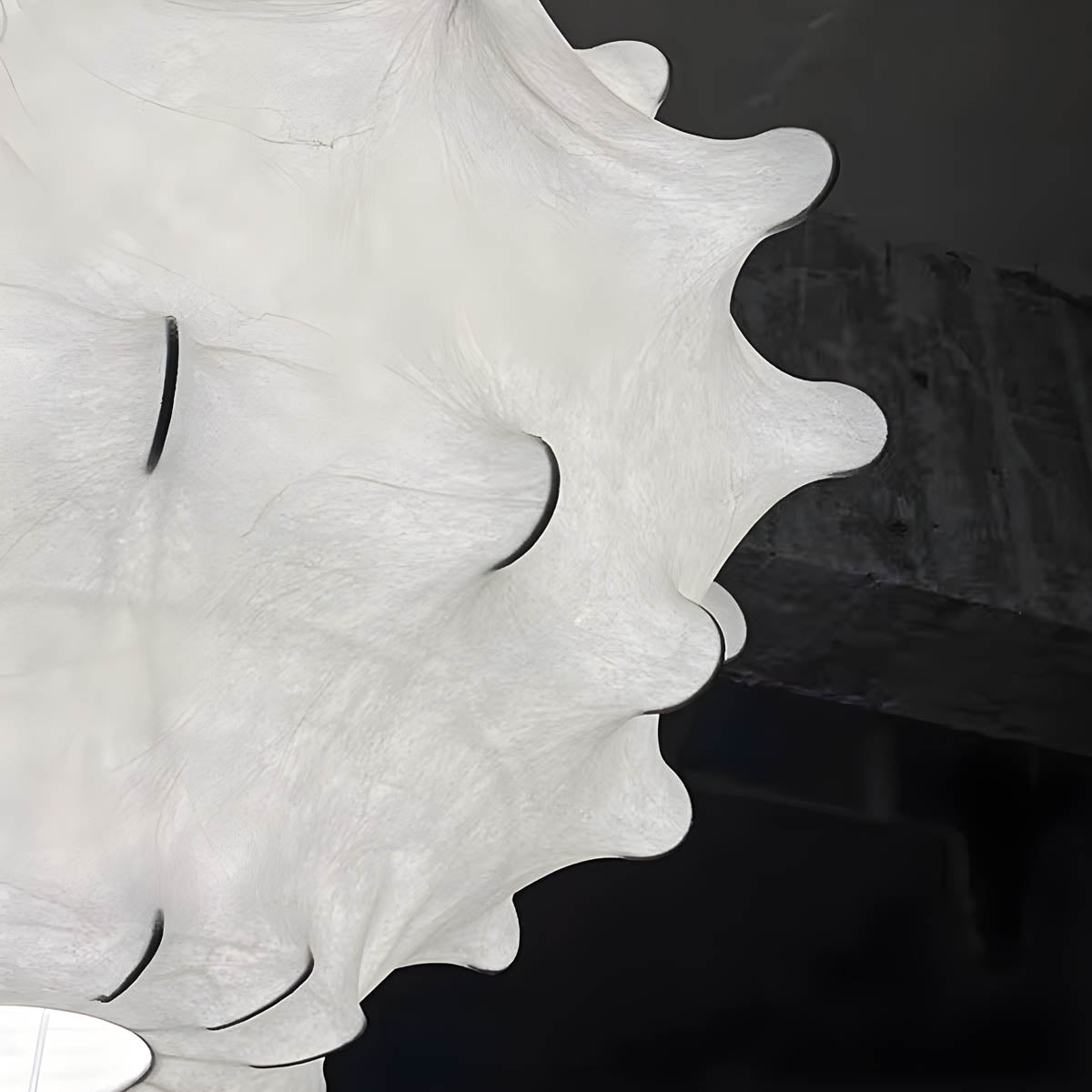 Sculptural Silk & Metal Pendant Light