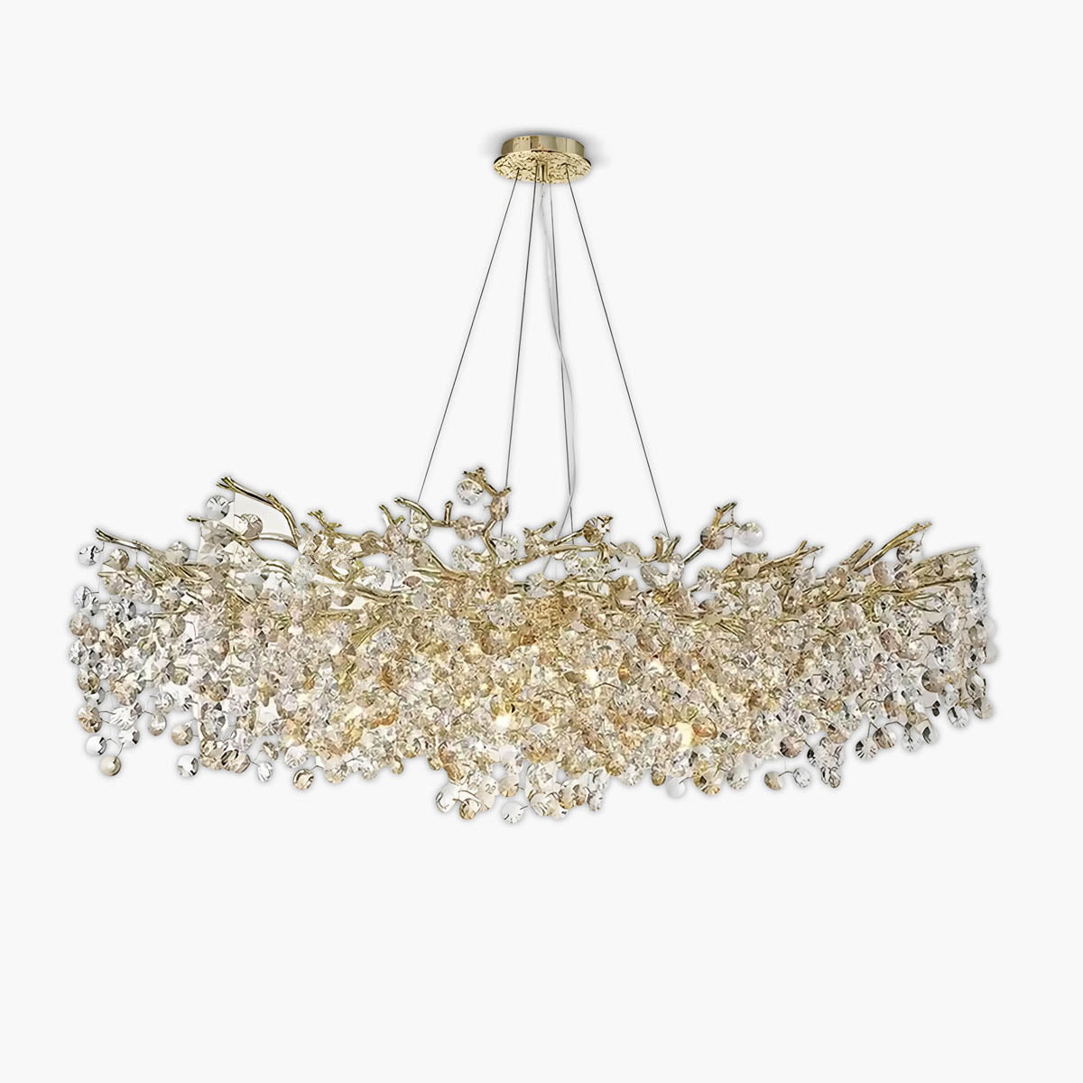Crystal and Aluminium Branch Chandelier LED
