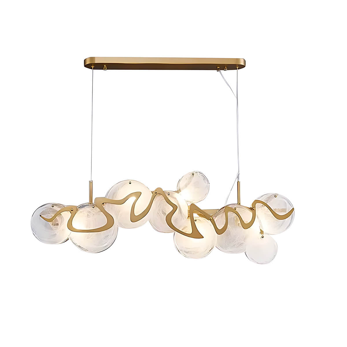 Glass Disc & Aluminium Pendant Light 60-95 cm