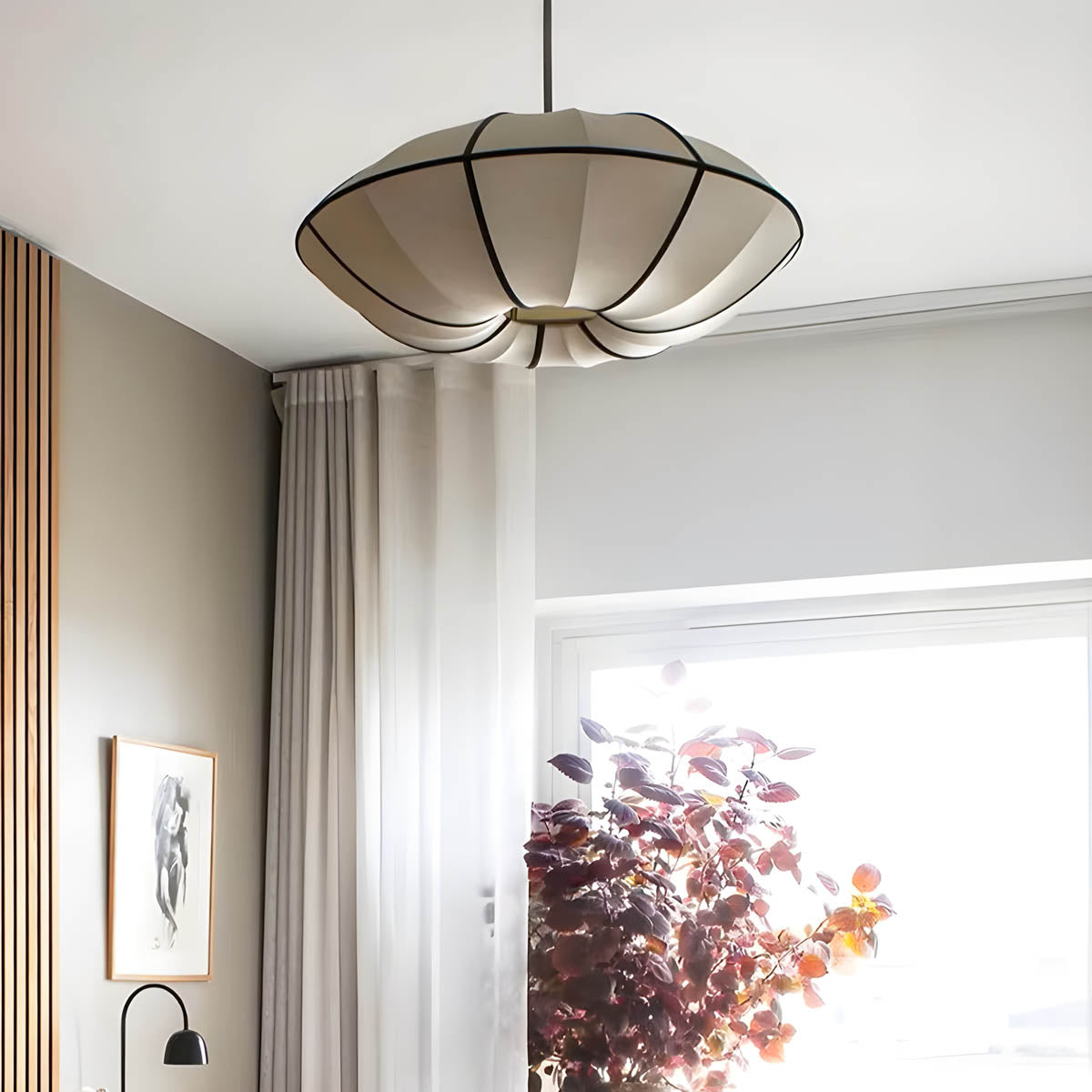Fabric pendant light – soft lantern design
