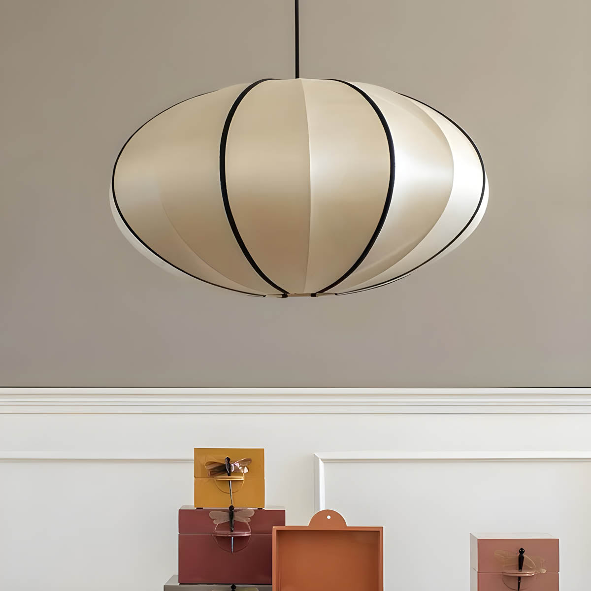 Fabric pendant light – soft lantern design