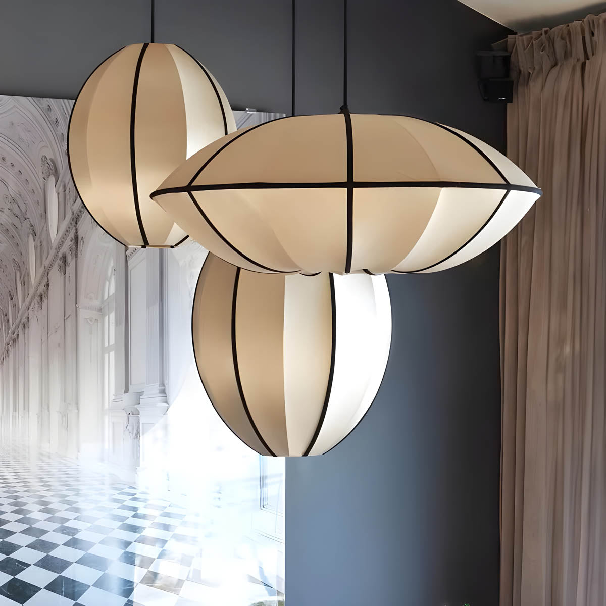 Fabric pendant light – soft lantern design