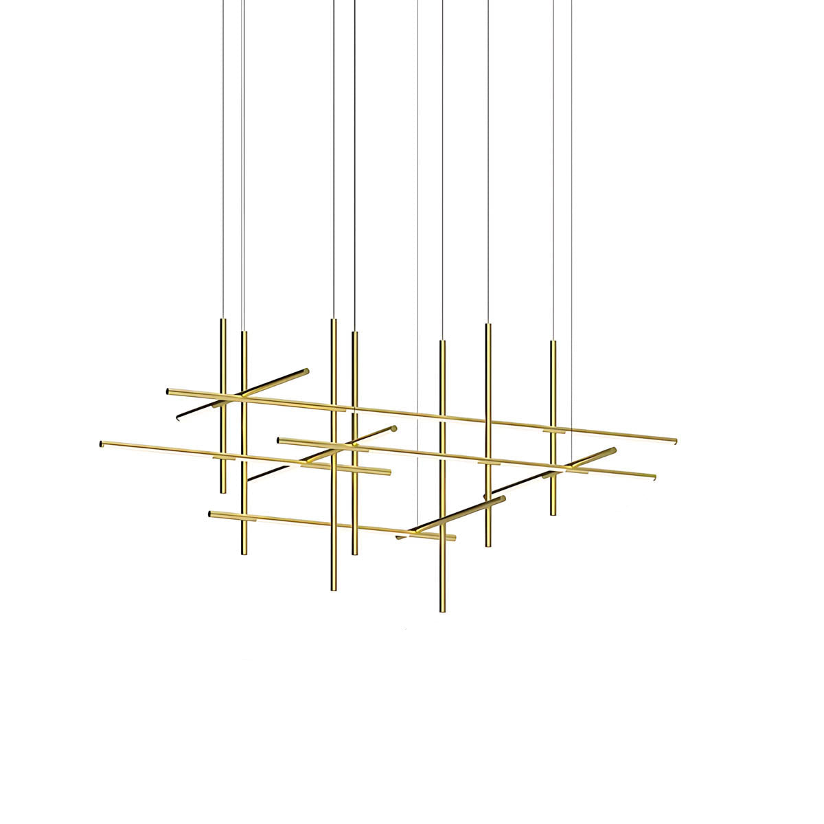 Modern Geometric Alloy & Acrylic Chandelier